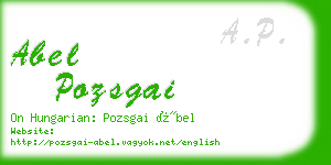 abel pozsgai business card